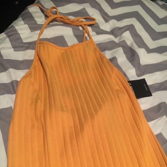 🌻Nwt! Mustard yellow halter mini dress🌻 - Picture 3 of 4